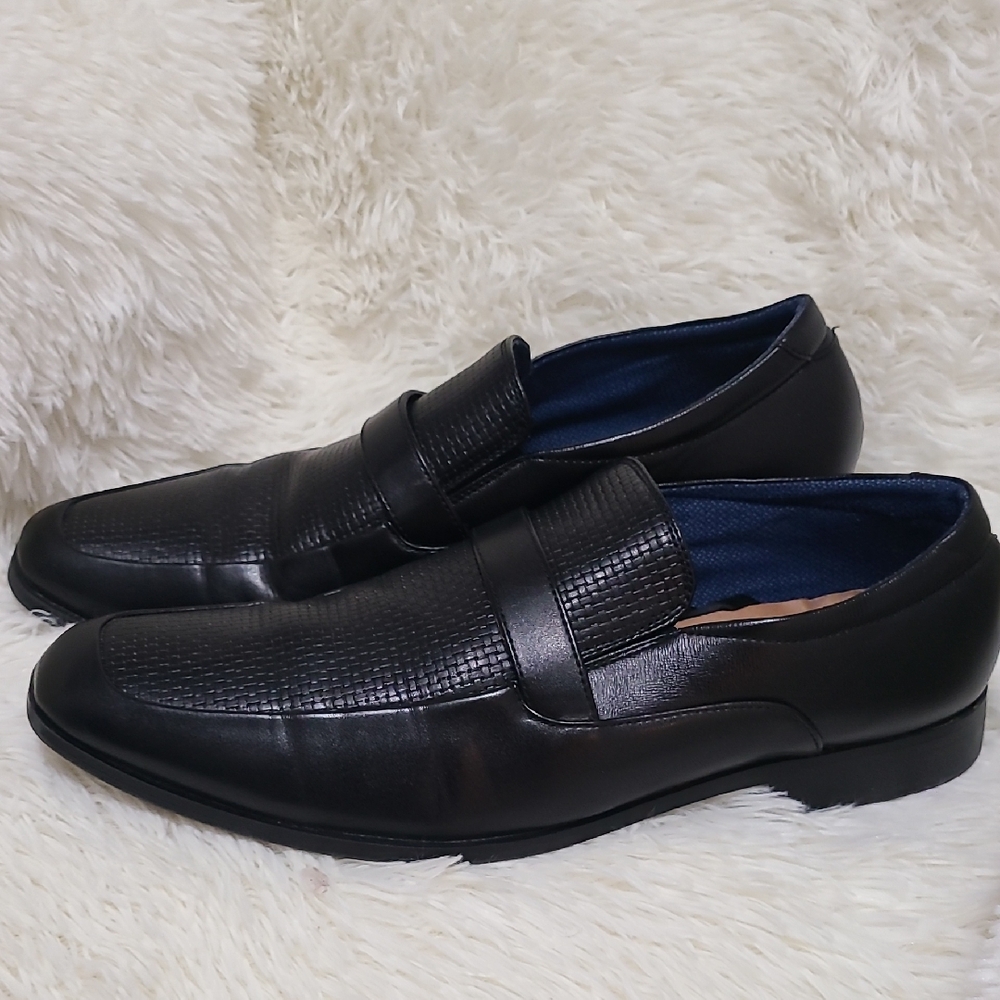 PERRY ELLIS Men's Jackard Classic Black‎ Slip On Loafers - Size 11